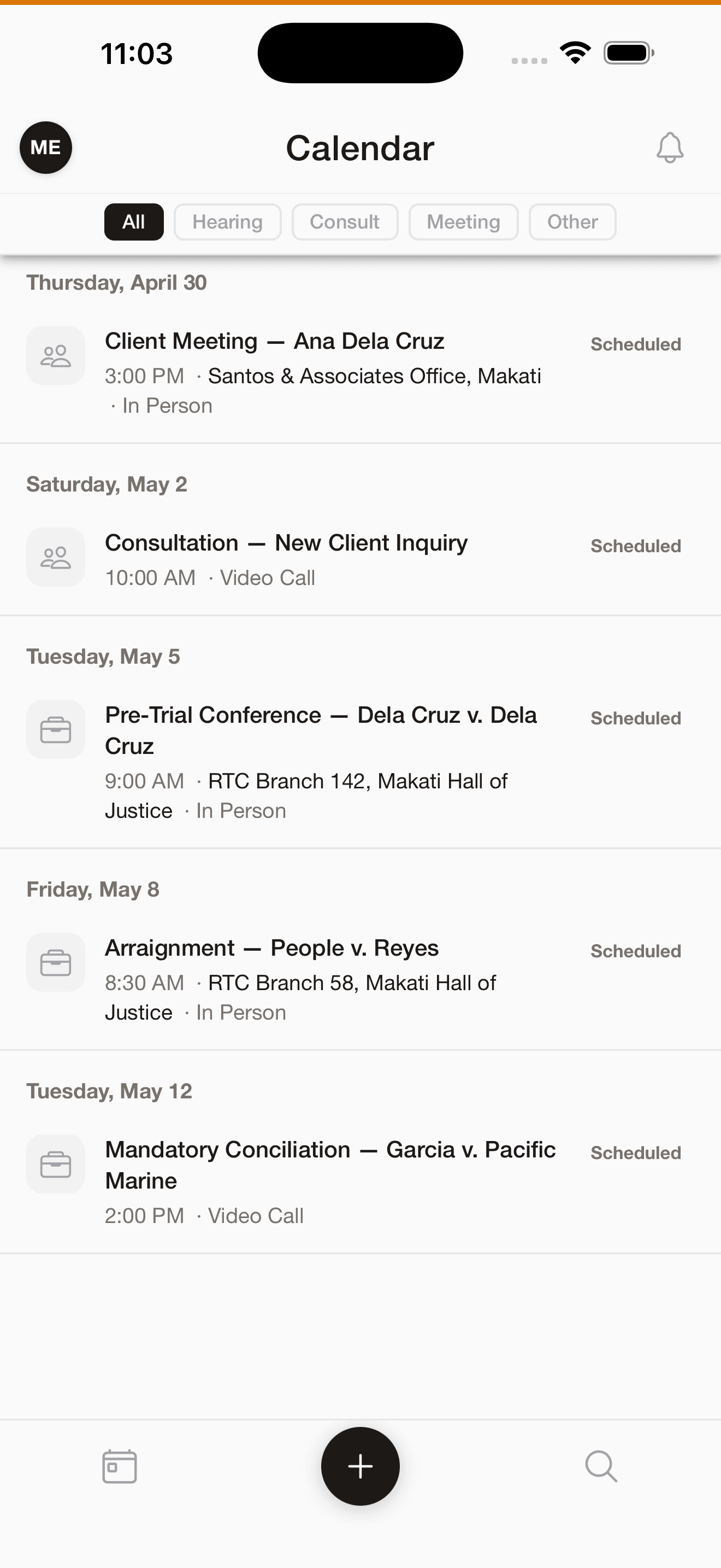 Calendar and scheduling